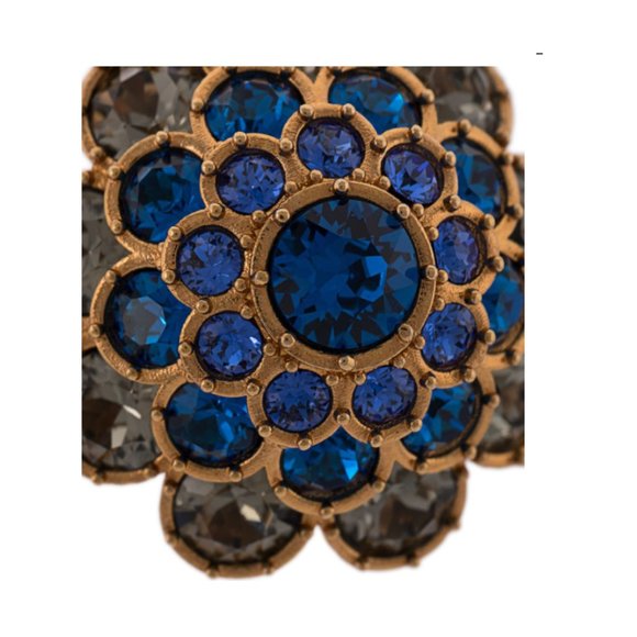 Versace Blue Crystal Embellished Clip-on Earrings - Picture 4 of 13
